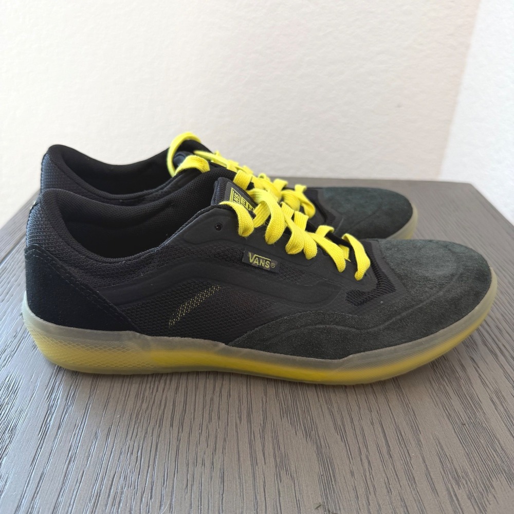 Vans AVE Pro Anthony Van Engelen Black Sulfur Yellow Skate Shoes Mens 8 721356